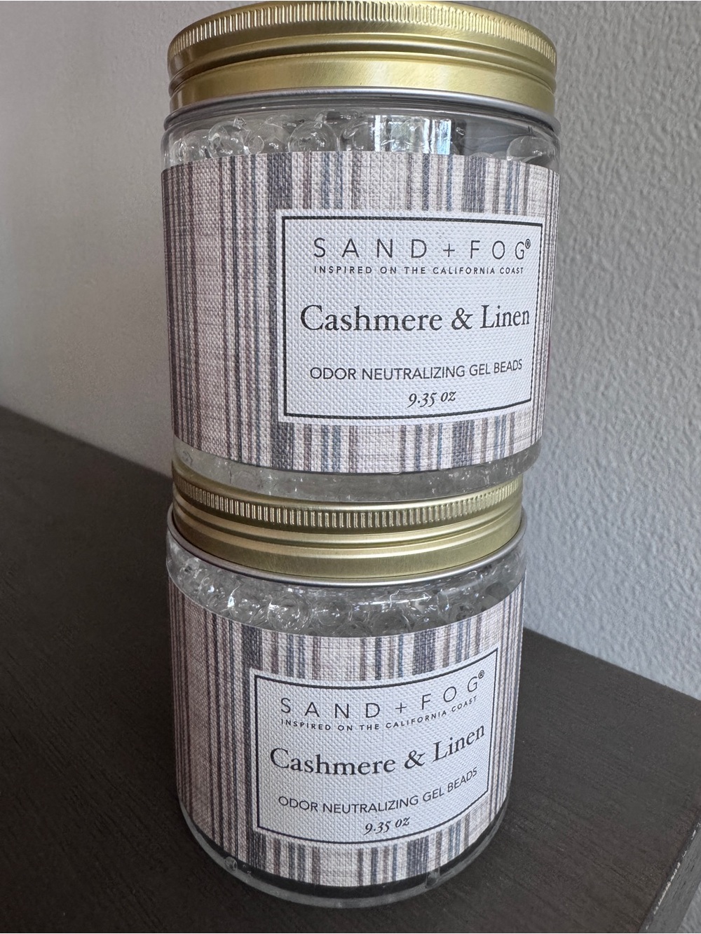 Sand + Fog Cashmere Linen Odor Neutralizing Gel Beads – Set of 2